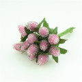 12pcs Glass Strawberry Artificial Berry Cherry Simulation Fruit Red Stamens Pearl Pomegranate Wedding Home Decoration