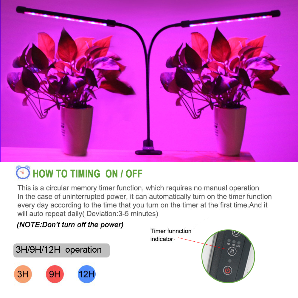 Indoor Phytolamp For Plants 9W 18W 27W USB Grow Light Timer Full Spectrum Phyto Lamp For Plant Seeds Seedlings Growing Flowering