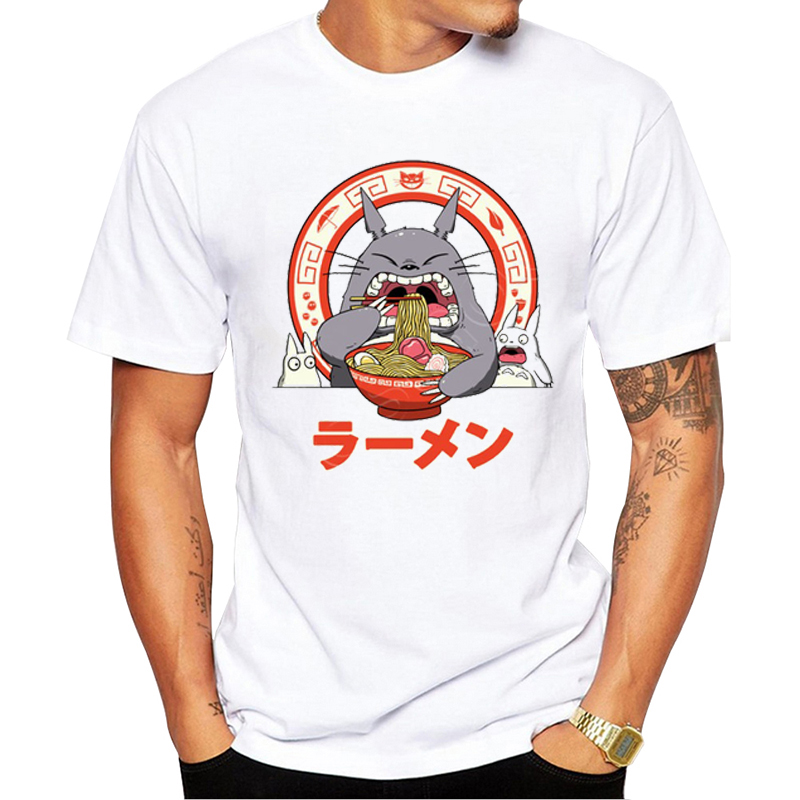 TEEHUB Fashion Neighbors Ramen Men T-Shirt Totoro Ramen Printed Tshirts Fuuny Short Sleeve O-Neck Cool Tops Hipster Tees