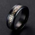 Monla Black Dragon Ring Rose Gold Dragon Carbon Fibre Engagement Rings Bands