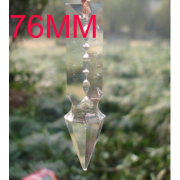 200pcs/lot 76mm Fine crystal lighting accessories Rockets Head shape suncatcher crystal prisms glass trimming pendant