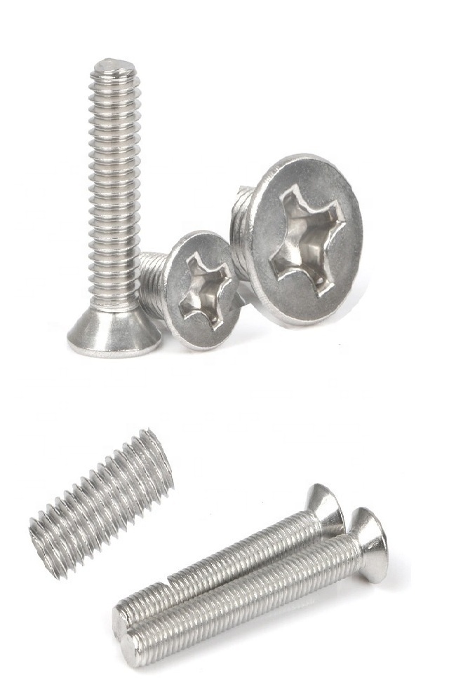 Phillips Screw Flat Head Stainless Steel 100pcs/lot UNC 6-32 3/8 1/2 5/8 3/4 7/8 1 Inch Machine Electrical *3/16 1/4 5/16