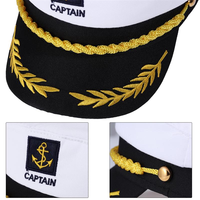 1pcs Adult Yacht Hat Boat Ship Captain Costume Hat Cap Navy Marine Admiral Costume Party Cosplay Dress Sailor Hat