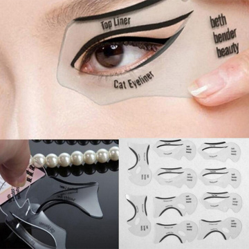 2Pcs Eyebrows Template Card Eyeliner Stencils Eyeliner Stencil Models Template Shaping Tools Eye Shadow Makeup Tool