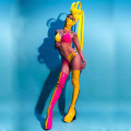 multicolor bright leather stage costume sets Nightclub Bar Ds Dj Female Singer Dance Performance Wear gogo dance outfit