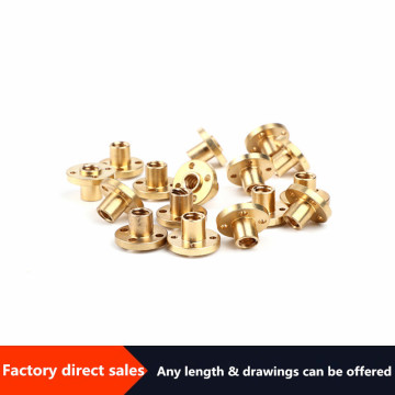 1pc T8 leadscrew nut Pitch 2mm Lead 2mm/4mm/8mm /12/14mm Brass T8x8mm Flange Lead Screw Nut for CNC Parts 3D Printer Accessories