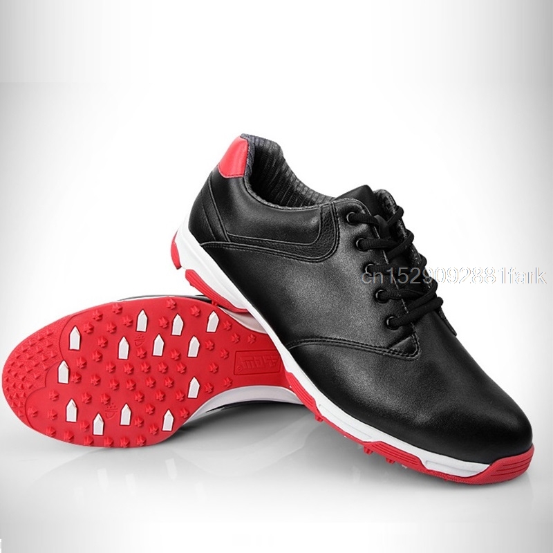 PGM Waterproof Breathable Patent Design Golf Shoes Men's Outdoor Sport Sneakers Anti-Skid Spikes Good Grip Leather Golf Shoes