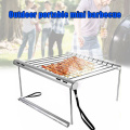 1PC Foldable Stainless Steel BBQ Grill Rack Portable Camping Mini BBQ Grill Rack Barbecue Accessories for Home and Outdoor Use