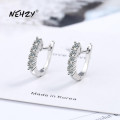 NEHZY 925 sterling silver new women fashion jewelry high quality crystal zircon earrings hot sale retro simple hollow earrings