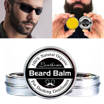 Natural Beard Conditioner Beard Balm Organic Moustache Wax Beard Fast Growth Moisturizing Repair Split Ends Beard Care TSLM2