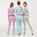 LANTECH Women Sports Suits Set Yoga Sets Gym Fitness Athletic Pants Sportswear Leggings Shirt Seamless Sports Activewear