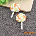 10 pcs/lot Beauty Kawaii Rainbow Lollipop Candy Polymer Clay Cabochons Flatback For DIY Jewelry Decoration