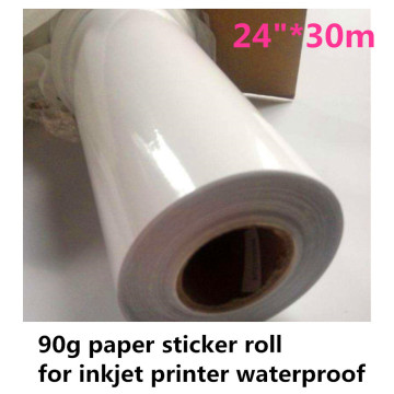 90gsm glossy/matte surface thin self adhesive photo paper sticker for label inkjet printing 24inch x 30m