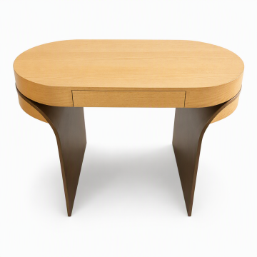 Curved Front Drawer Rounded Oak Sculptural Writing Desk