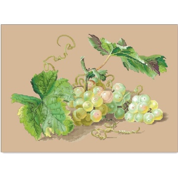 Green grape cross stitch kit fresh fruit complex 14ct 11ct count linen flaxen canvas stitches embroidery DIY handmade needlework