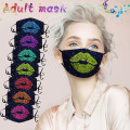 6pcs Adult Unisex Mask Sand Exhaust Sunscreen Face Mask Breathable Cycling Mask Lip Print Reuseble Mouth Cover#g30