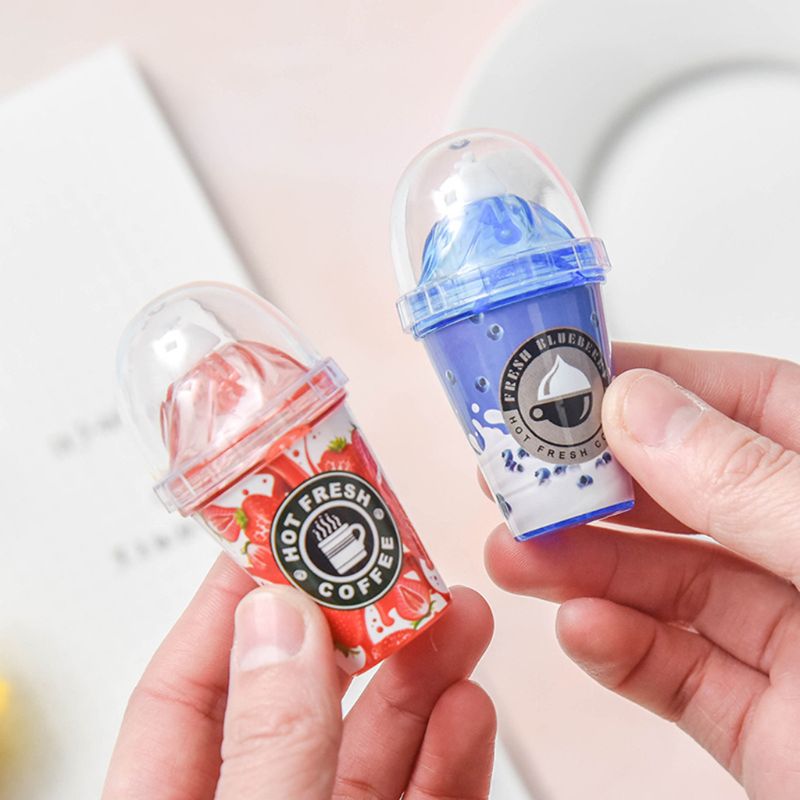 Cute Milk Tea Cup Ice Cream Correction Correcting Tape Stationery Corrector School Office Supplies Student Kids Gifts