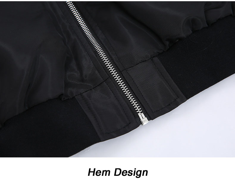 Women Zipper Sequins Baseball Jacket