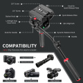 Neewer Heavy Duty Video Tripod Aluminum Alloy with 360 Degree Fluid Drag Head Quick Shoe Plate for DSLR Cameras Video Camcorders