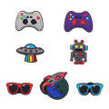 Single Sale 1Pcs Shoe Charms Novelty Spaceship/Sunglasses/Robot Shoes Accessories Shoe Decoration for croc jibz Kids Party X-mas
