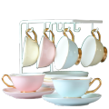 Light luxury Coffee Cup Set European small luxury afternoon tea cup saucer set British ceramic household red tea cup