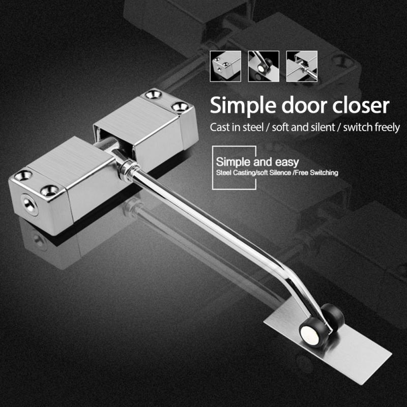 Stainless Steel Automatic Mounted Spring Door Closer Adjustable Surface Door Closer Home Door Hardware For Residential Dropship