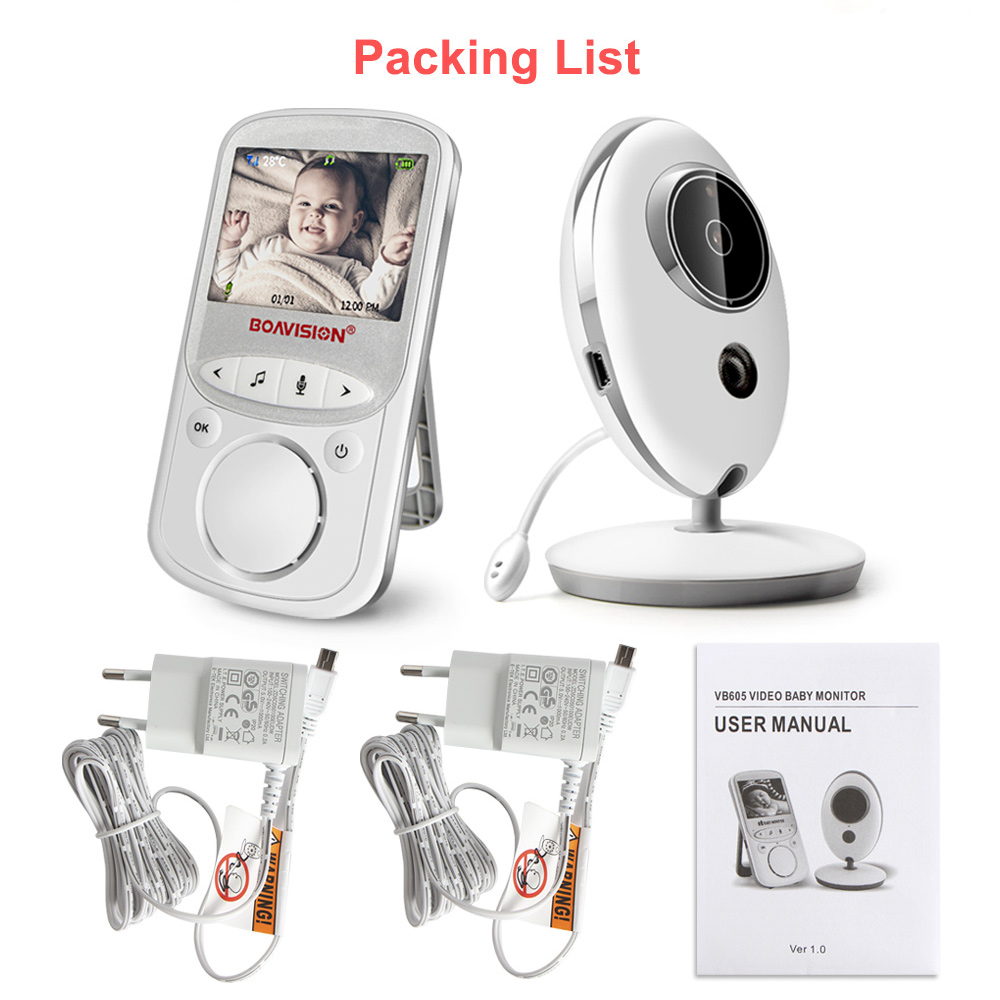 Wireless LCD Audio Video Baby Monitor VB605 Radio Nany Music Intercom IR 24h Portable Baby Camera Baby Walkie Talkie Baby sitter