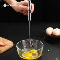 WORTHBUY Semi-Automatic Egg Beater 304 Stainless Steel Egg Whisk Manual Hand Mixer Self Turning Egg Stirrer Kitchen Egg Tools