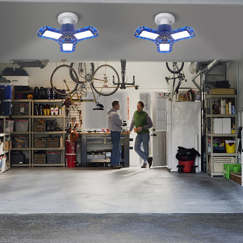 LED Garage Light E26/E27 Industrial Lamp110-265V High Bay Lighting Angle Adjustable 360° Deformable For Workshop Warehouse