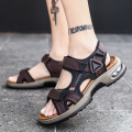 Brand Summer Men's Sandals Genuine Leather Men Slippers Gladiator Men Beach Sandals Soft Comfortable Outdoors Wading Shoes 38-48