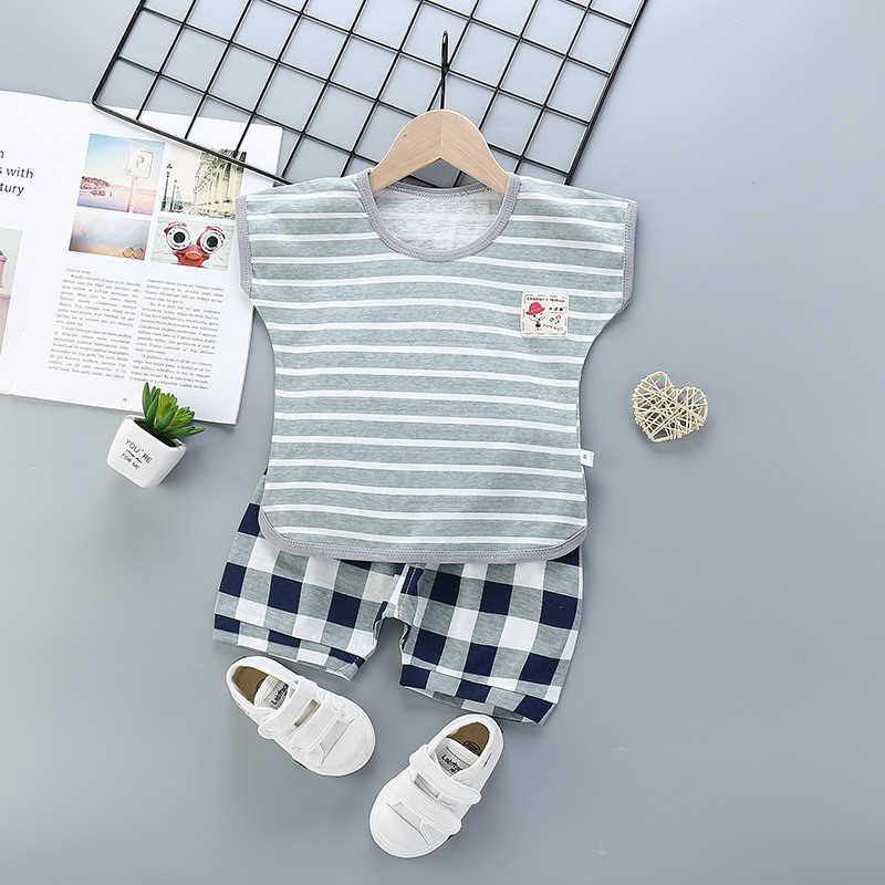 2020 fashion baby Suits baby Clothing Set for Boys Girls Cute Summer Cartoon Clothes Set Cotton Top+Shorts Kids Clothes Outfits