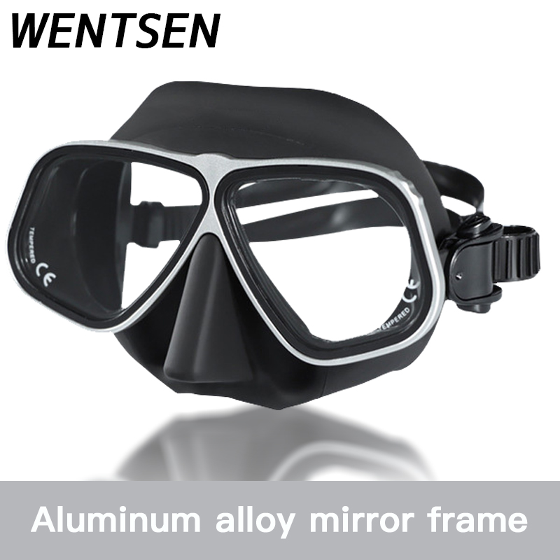NEW Color Alloy frame free diving goggles scuba full face mask wet tube kit Snorkeling equipment Ultra low volume Free-dive