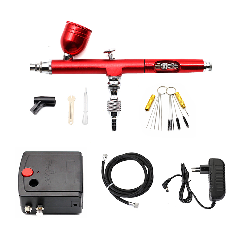 Mini Dual Action Airbrush Kit With Compressor Air Brush Spray Gun Pen For Paint Nails Modeller Cake Decorating