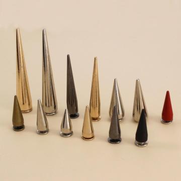 10pcs Solid Metal Screwback Cone Studs Bullet Spike Long Punk Rivets for Leather Craft Bag Garment Clothing Shoes DIY Decor