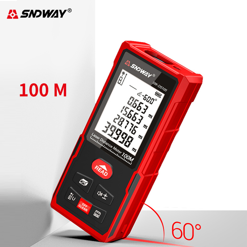 Sndway Laser Rangefinder Roulette Laser Distance Measure 50m 70m 100m 120m Digital Distance Meter Ruler Lazer Tape Range Finder