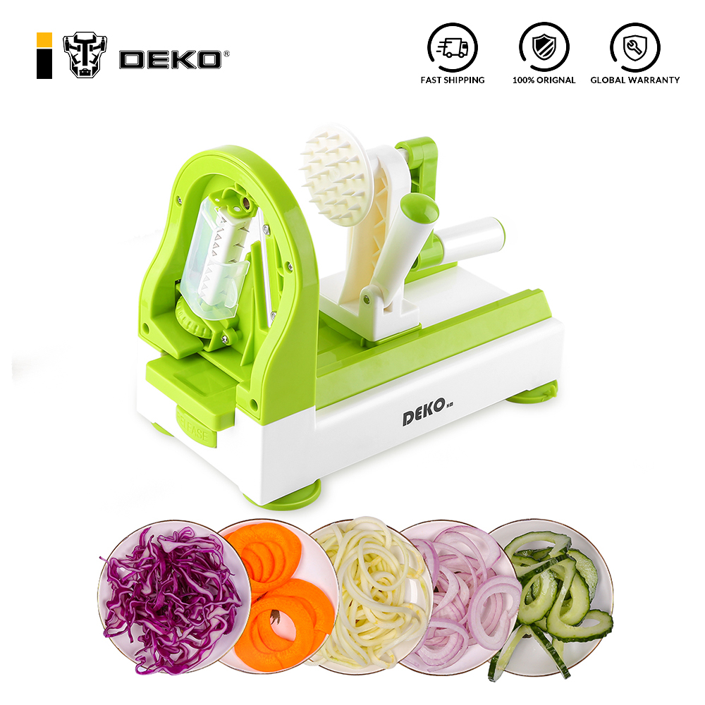 DEKO Manual Fruit Vegetable Cutter Carrot Potato Spiralizer Slicer Salad Noodle Spaghetti Pasta Maker Kitchen Accessories