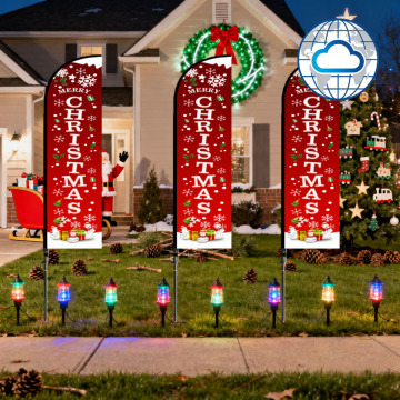 Christmas Spirit Feather Flag for Outdoor Advertising