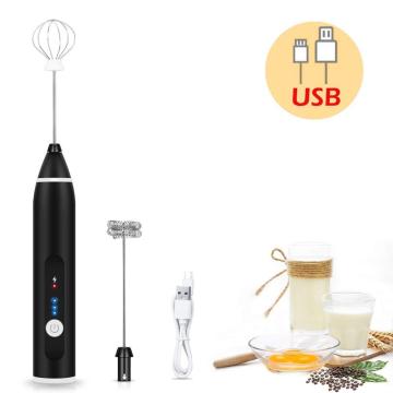 Powerful Electric Milk Frother Spring Rechargeable Whisk Blender Automatic Whisk Cream Milk Whisk Three-speed Adjustable Speed