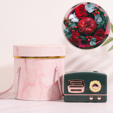 Round Gift Box with Lid Wedding Favor Flower Box Marble Pattern Large Christmas Gift Box for Apple Packaging Chocolate Candy Box