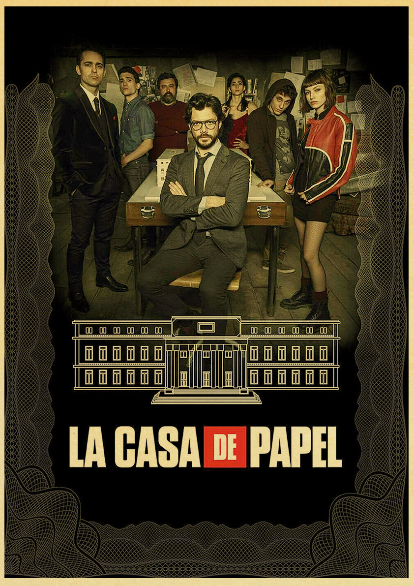 NEW TV Show Money Heist Season 3 Poster High Quality Retro Poster Painting Suitable for Home / Bedroom / Bar Decoration
