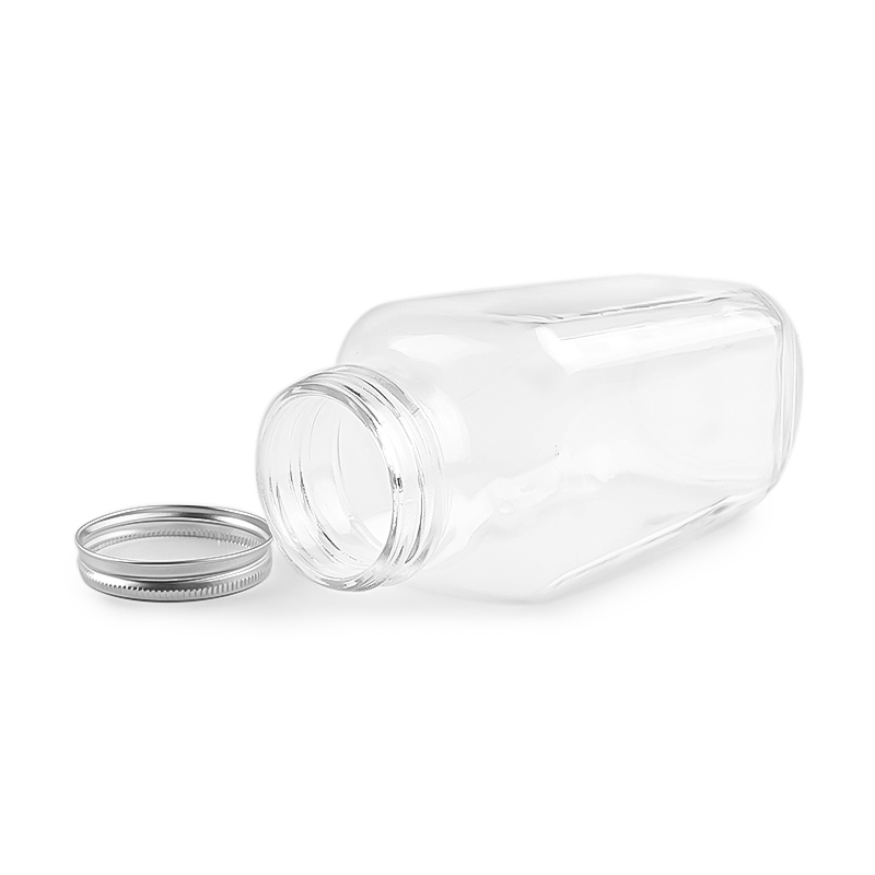 180ml French Square Glass Bottles With Lid Jpg