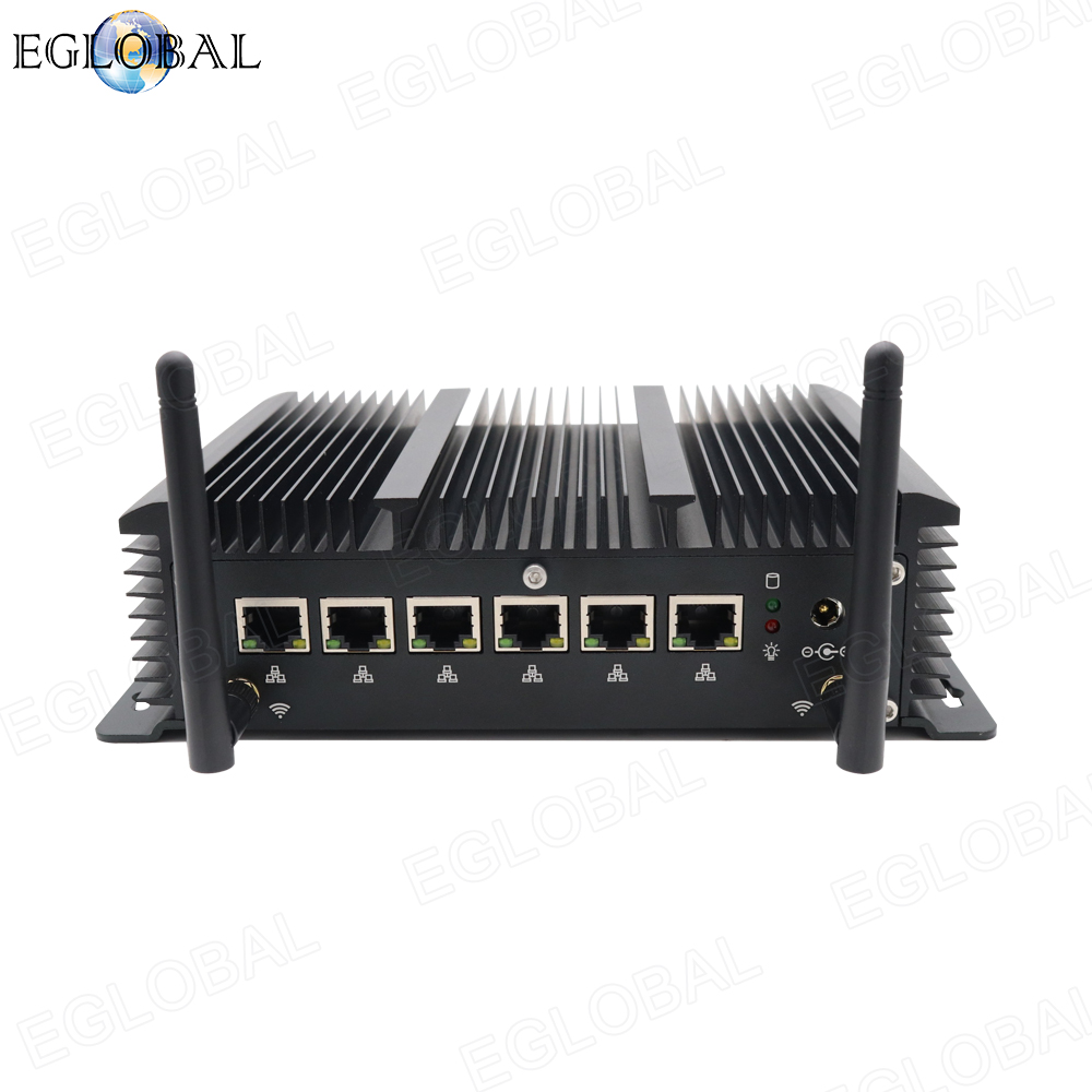 Fanless Pfsense Intel Core i5 7226U i3 7167U 3865U Industrial Mini PC 2*RS232 6 Lans 4*USB3.0 Firewall PC Router HDMI 4G/3G WiFi