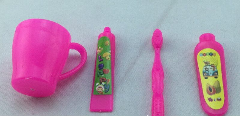 Pizies 4 Pcs/ Set Rose Fuchsia Toothpaste Tube Toothbrush for Girls Bathroom Wholesale and Retail Accessories Gifts