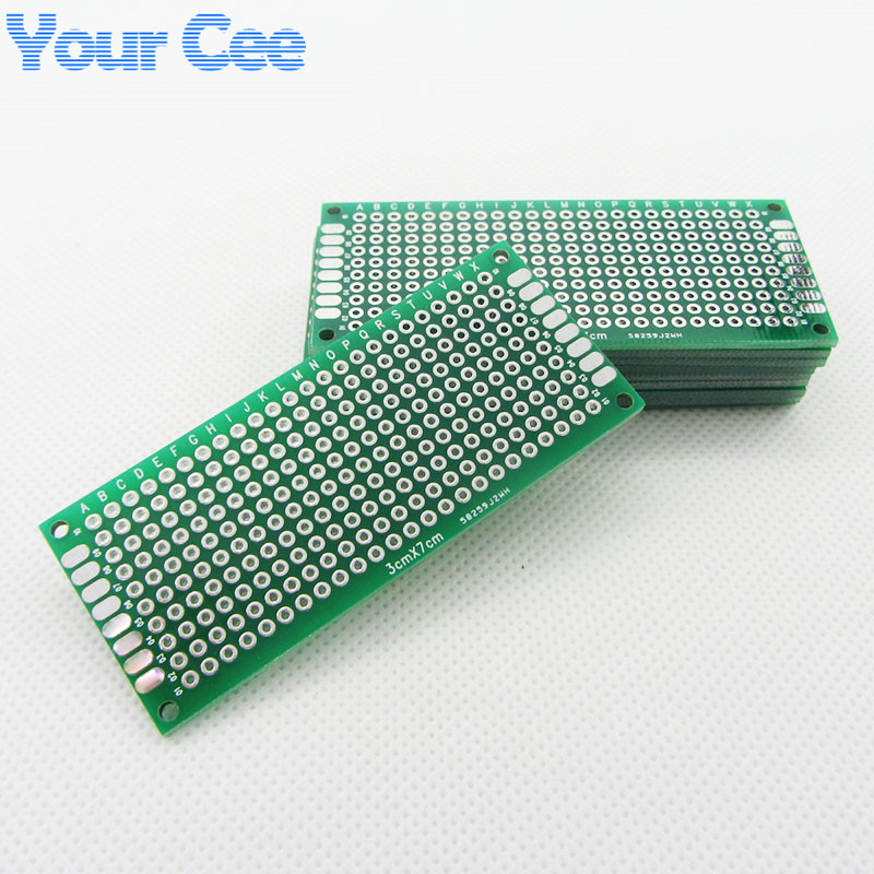 5pcs 3X7cm 3*7cm Double Side Prototype pcb Breadboard Universal for Arduino 1.6mm2.54mm Practice DIY Electronic Kit Tinned HASL