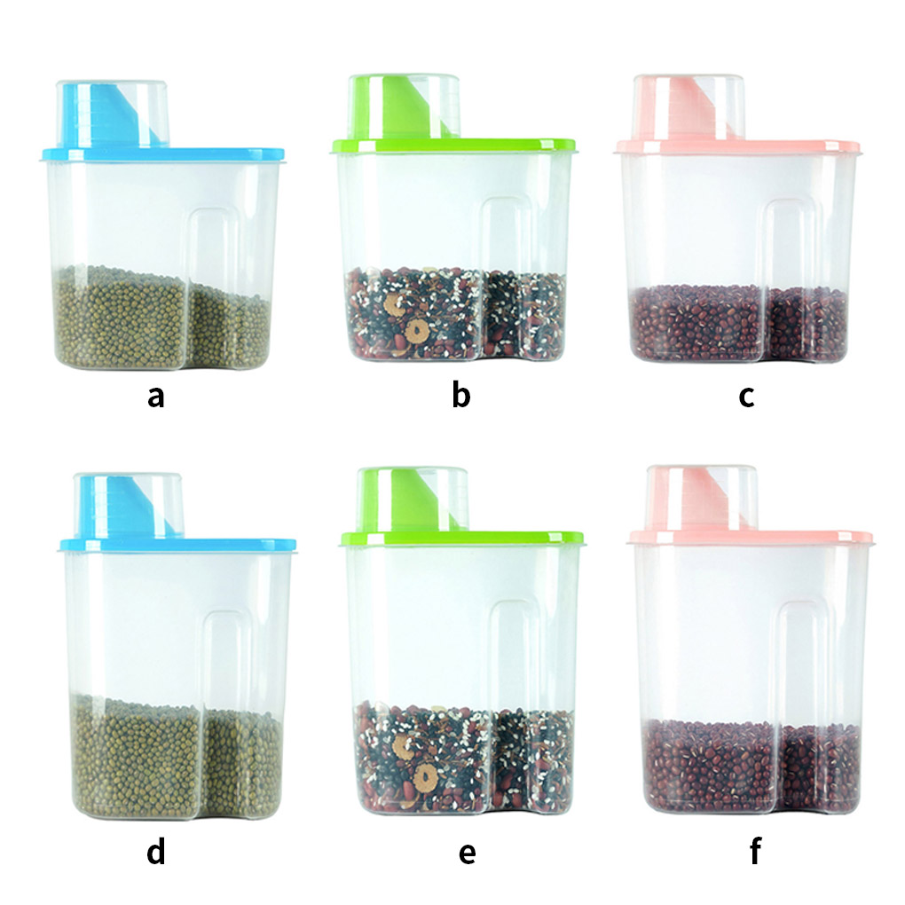 1.9-2.5L PP Food Storage Box Clear Plastic Kitchen Storage Bottles Jars Dried Grains Tank Pantry Container Sealpot Organizer 1pc