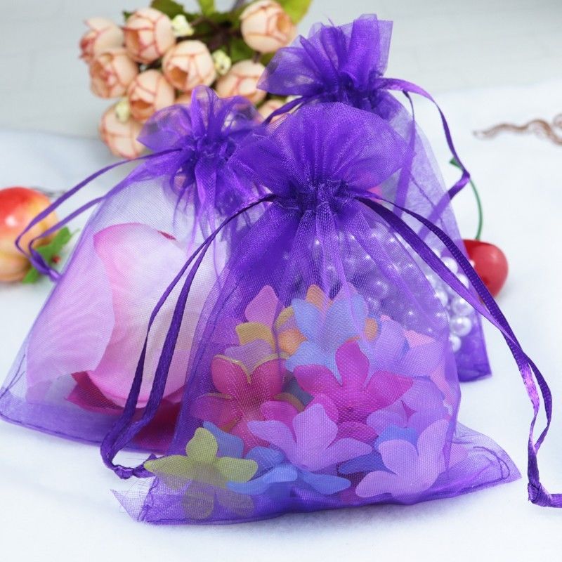 100Pcs Mixed Organza Bags Wedding Party Decoration Drawable Packaging Display Jewelry Candy Packaging Organza Bags & Pouches