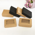 30PCS Kraft/white and black Boxes With PVC Windows Gift Boxes Handmade Soap Paper Box for Wedding Candy xmas boxes