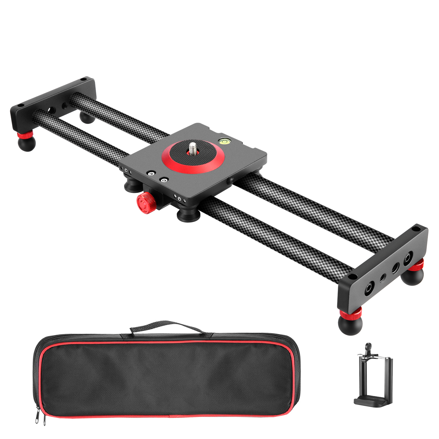 Neewer Camera Slider Carbon Fiber Dolly Rail with 4 Bearings for Smartphone Nikon Canon Sony Camera 12lbs Loading