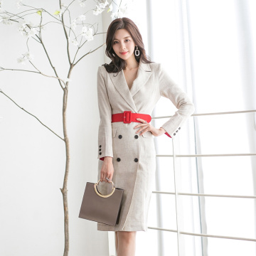 Elegant women dress Office Ladies blazer dresses Long Sleeve Slim Wear to Work Business bodycon female dress suit