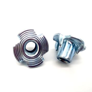 10/30/40/50 PCS M4 M5 M6 M8 M10 M12 Zinc Plated Four Claws Nut Speaker Nut T-nut Blind Pronged Tee Nut Furniture Hardware